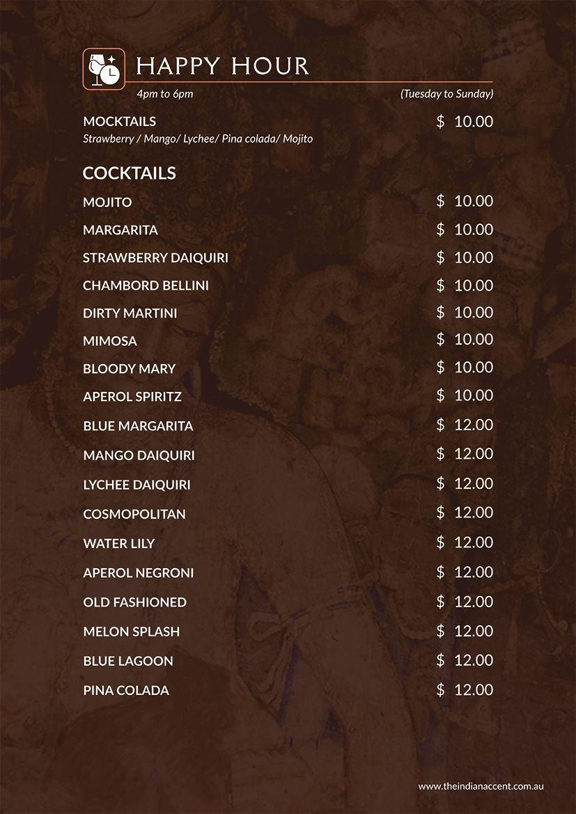 HappyHour menu