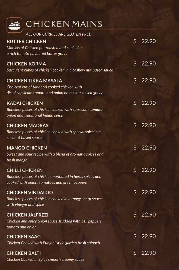 food menu